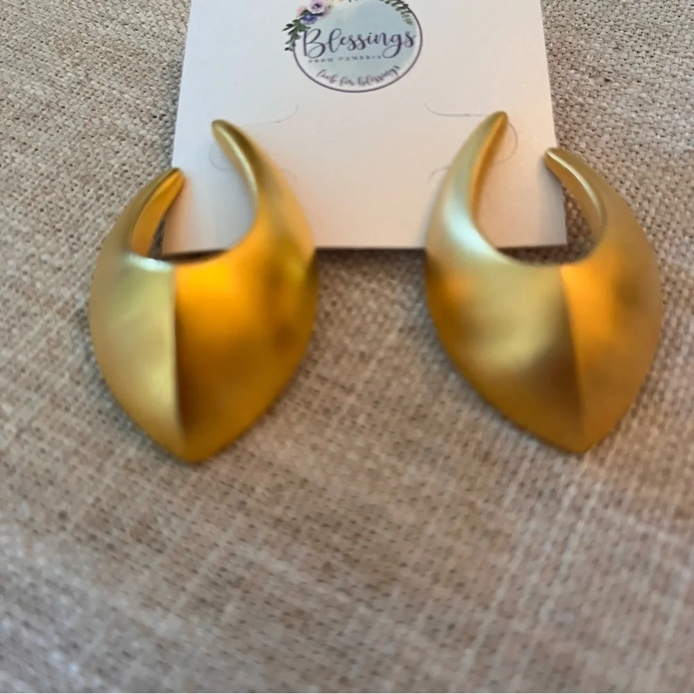 Givenchy Paris Vintage Gold Satin Earrings